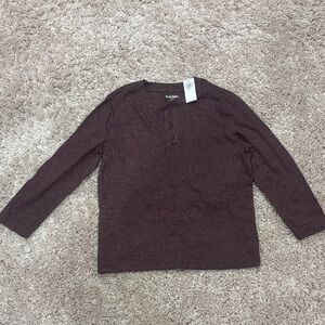 Boys New Old Navy Maroon Long Sleeve Tee